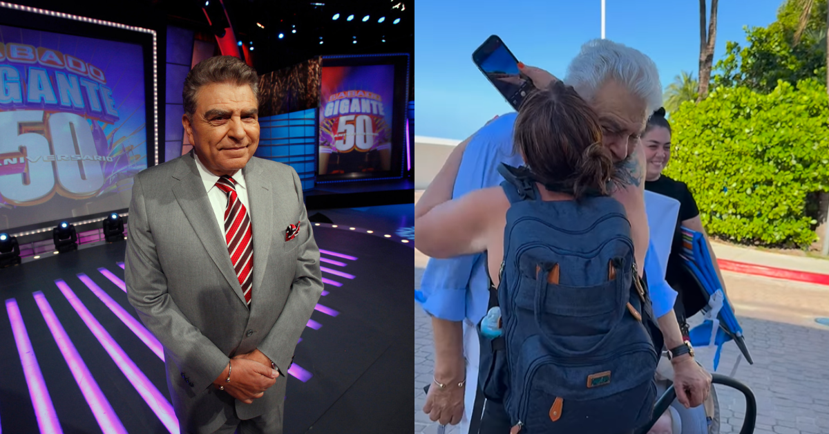 Don Francisco con ex participante de Sábado Gigantes