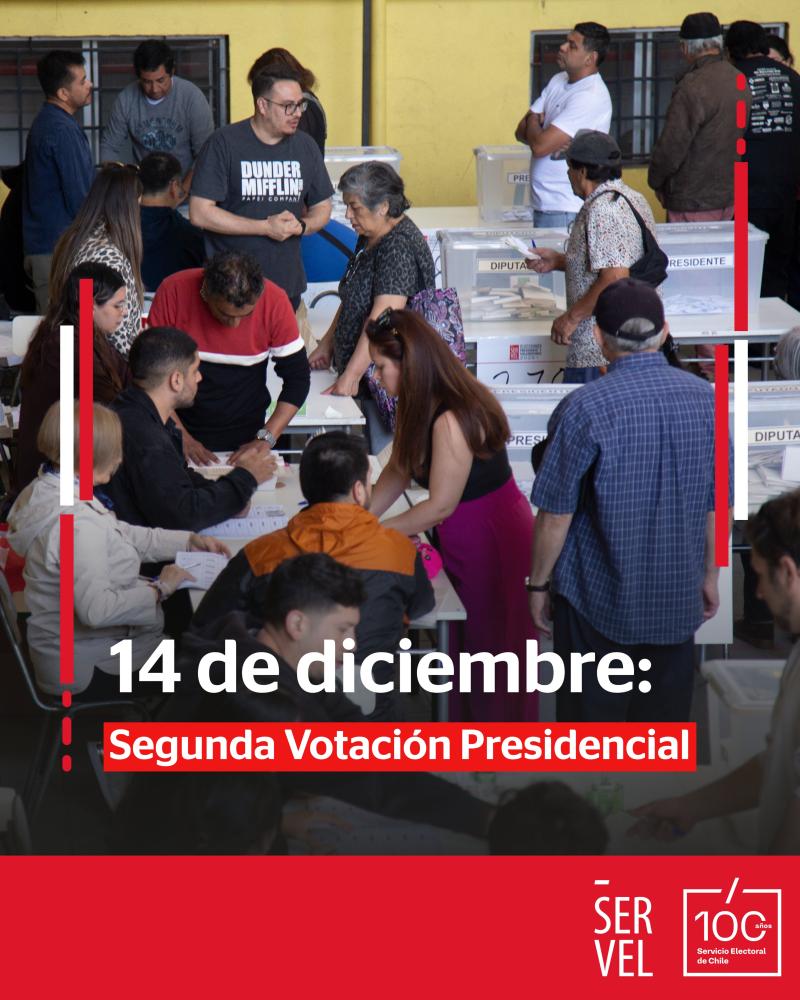 La segunda vuelta presidencial se celebra este 14 de diciembre - Servel