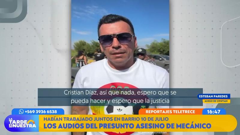Esteban Paredes en funeral del mecánico Cristián Díaz