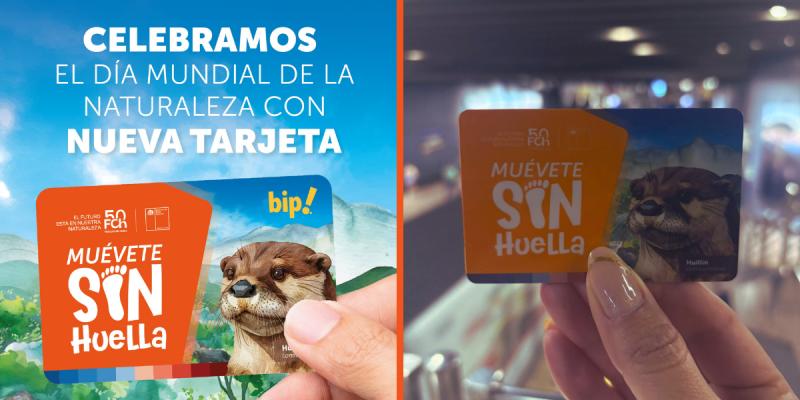 Nueva tarjeta Bip del Huillín. Créditos: Instagram Metro de Santiago