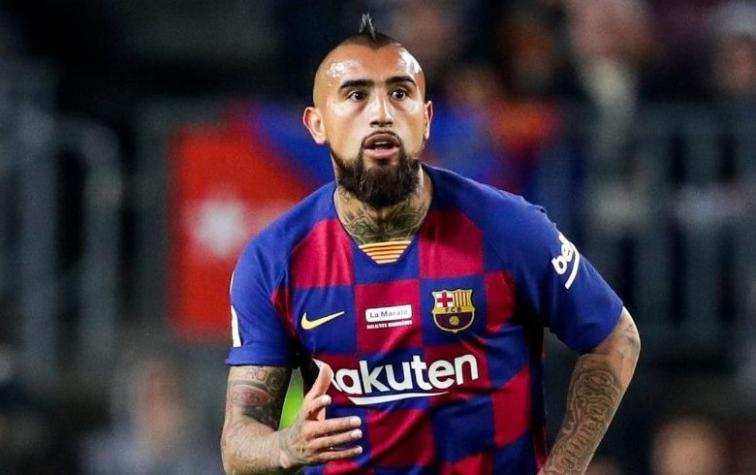 Arturo Vidal llega en helicóptero al Estadio Monumental