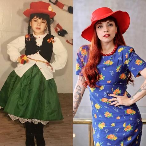 Mon Laferte hace divertida comparación entre fotos de su infancia y la actualidad