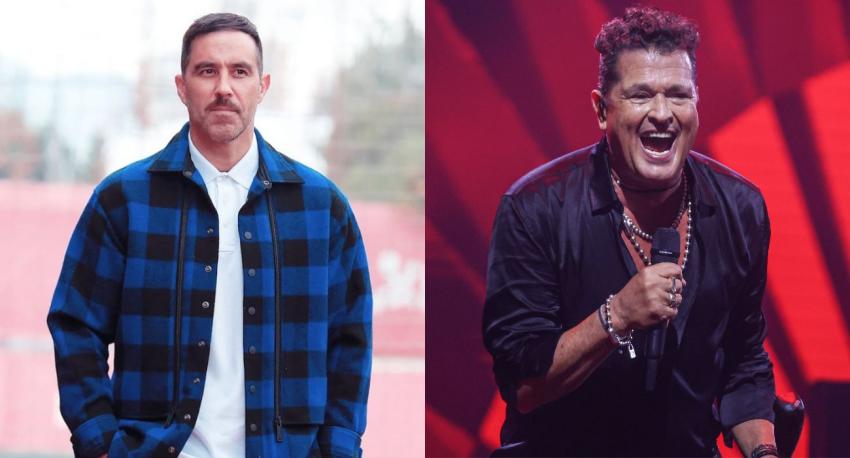 Claudio Bravo sorprende en pleno show de Carlos Vives en Viña: mira el regalo que le dio al cantante