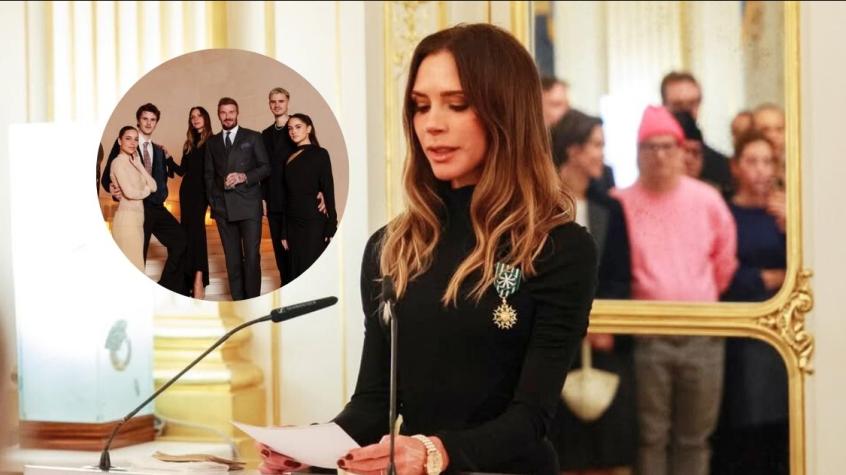 Victoria Beckham recibe distinción en Francia y la familia apuesta por la foto perfecta