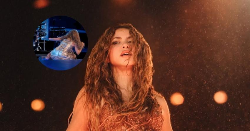 “¡Qué caída!”: Shakira sufre accidente en concierto y continúa cantando como si nada