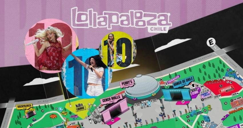 A 10 días del Lollapalooza Chile 2026 publican mapa oficial y habilitan retiro de pulseras: revisa accesos y horarios