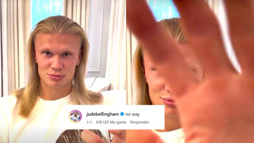 El inesperado cambio de look de Erling Haaland: Jude Bellingham reaccionó 