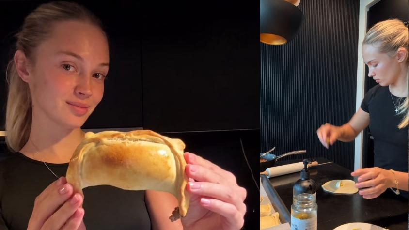 Alexandra Litvinova se sumó al “18” chileno y preparó sus primeras empanadas de pino: así fue el resultado