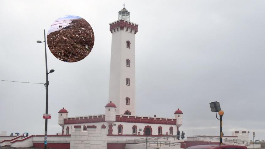 Restos de viviendas y un refrigerador: playa El Faro de La Serena quedó llena de basura y escombros tras sistema frontal